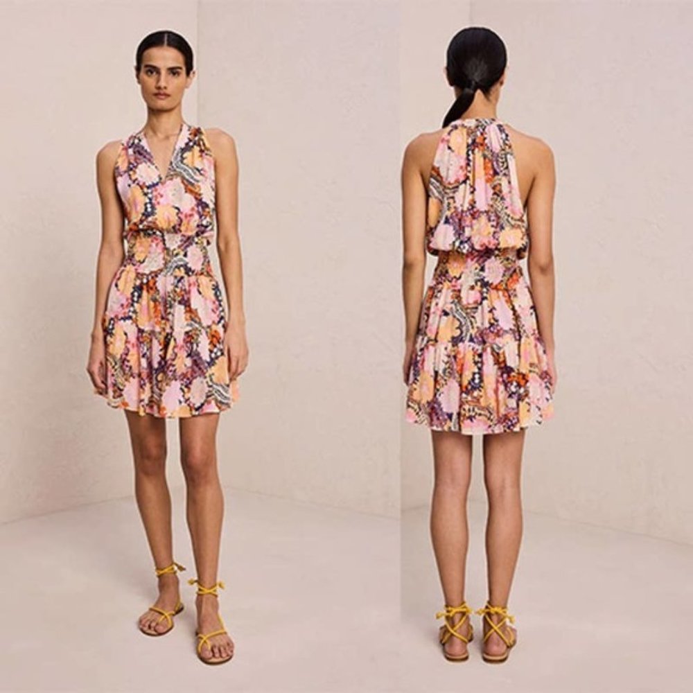 A.L.C Courtney Silk Floral Sleeveless Mini Dress Women's Rose Multi Size: 2 NWT